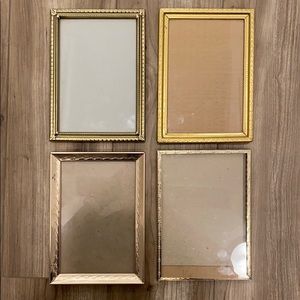 Four antique vintage gold frames